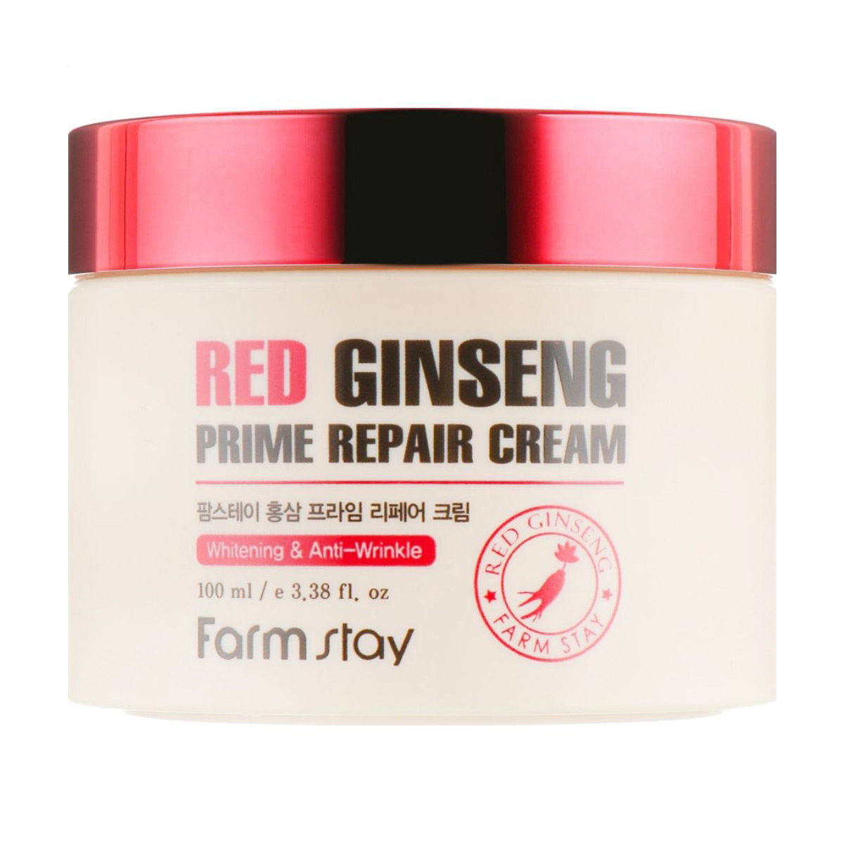 Відновлювальний антивіковий крем для обличчя FarmStay Red Ginseng Prime Repair Cream з екстрактом червоного женьшеню, 100 мл
